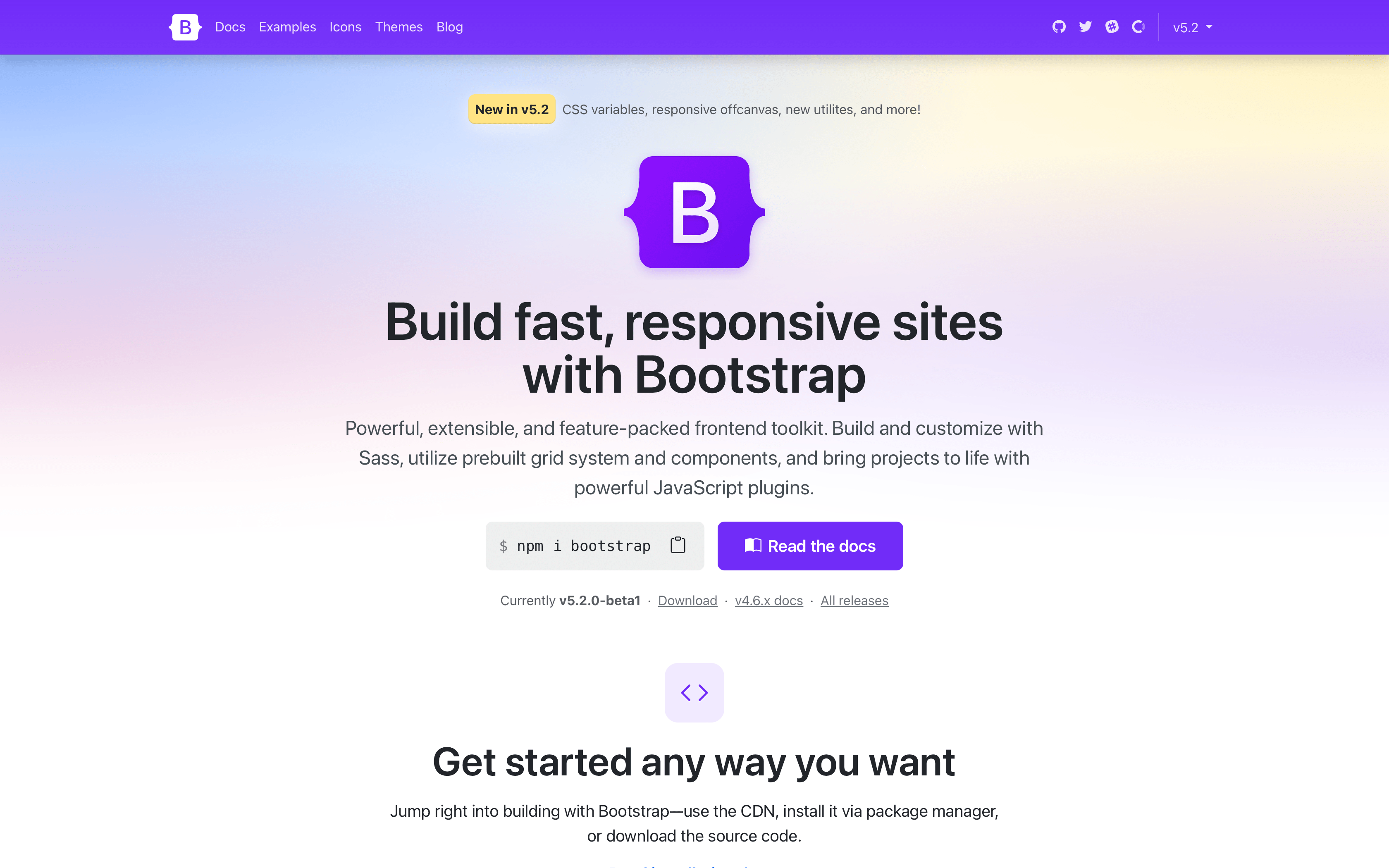 Bootstrap 5.2.0 beta 发布