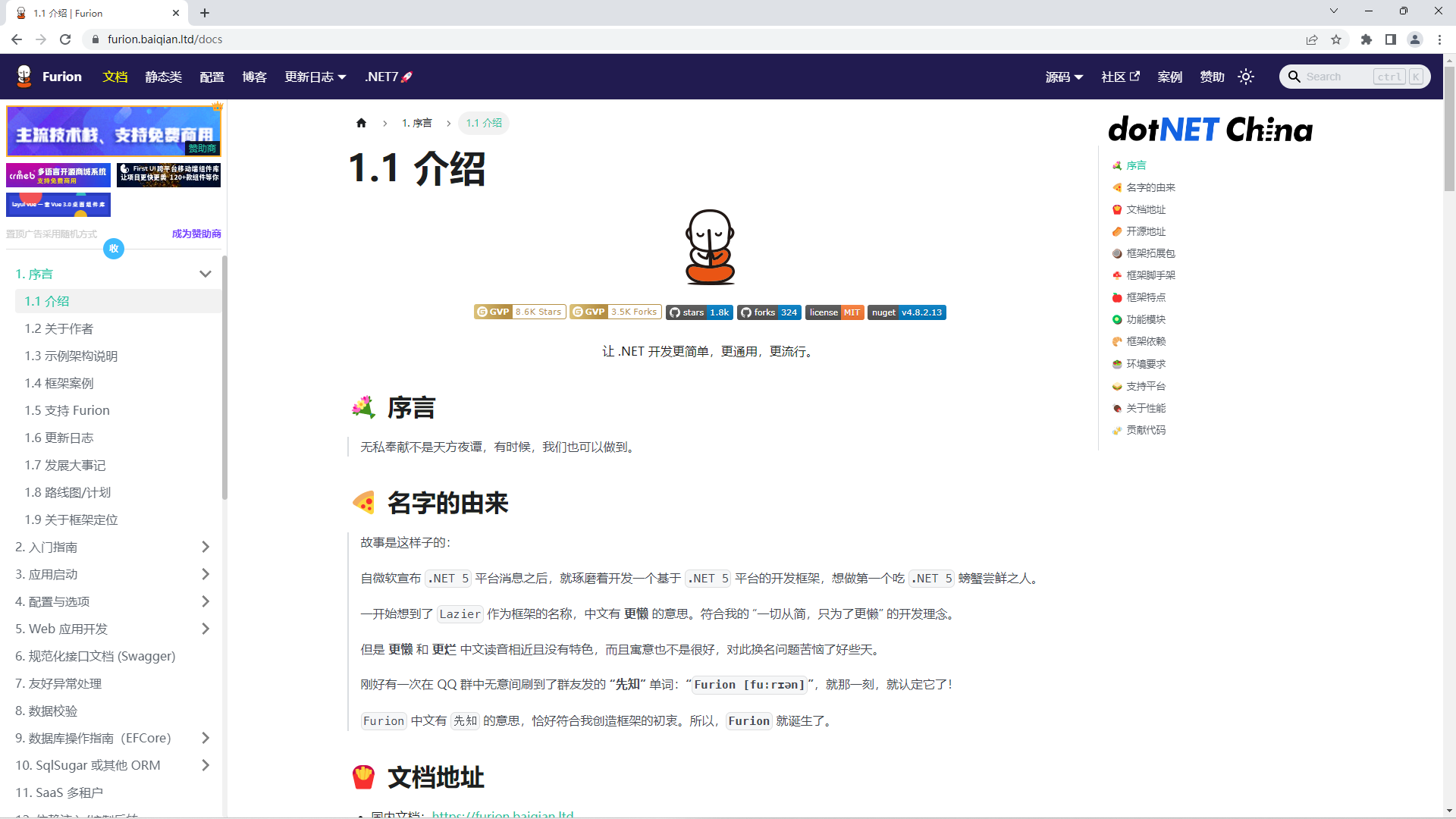 .NET 知名框架 Furion 的定位，v4.8.3 版本发布