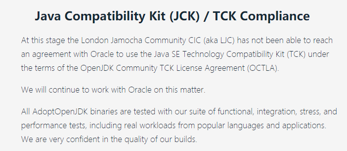 01-AdoptOpenJDK-Java Compatibility Kit (JCK)  TCK Compliance