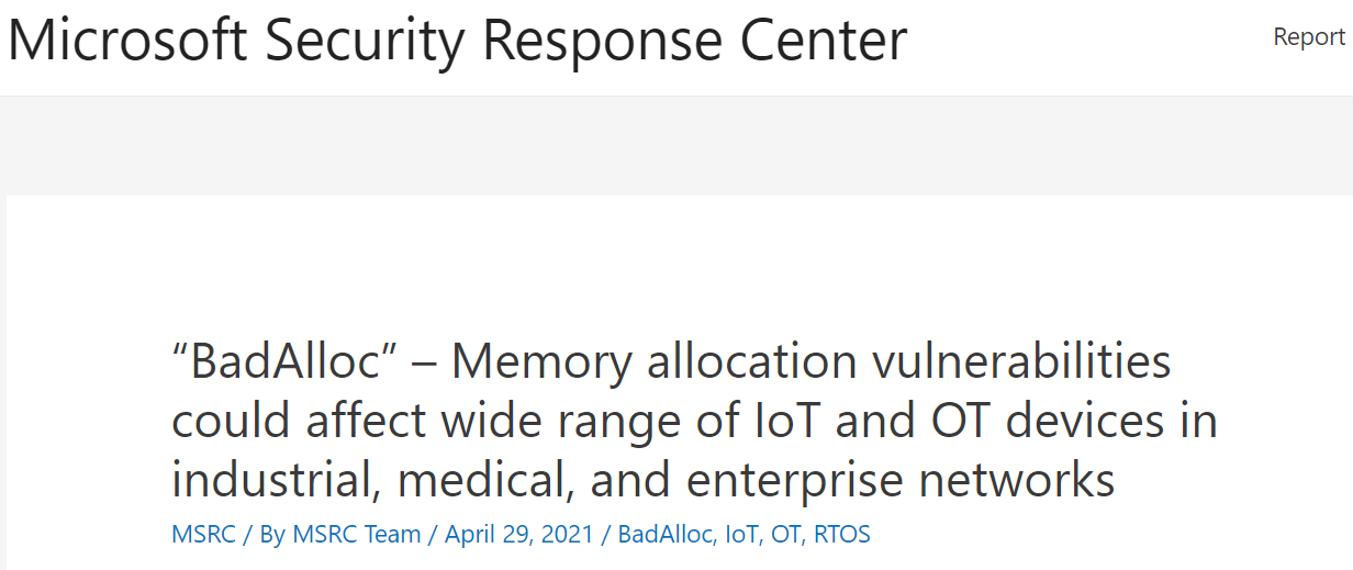 Microsoft 在物联网和 OT 设备中发现代码执行漏洞