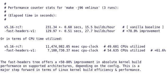 巨大补丁集可缩短 Linux 内核构建时间和解决依赖地狱