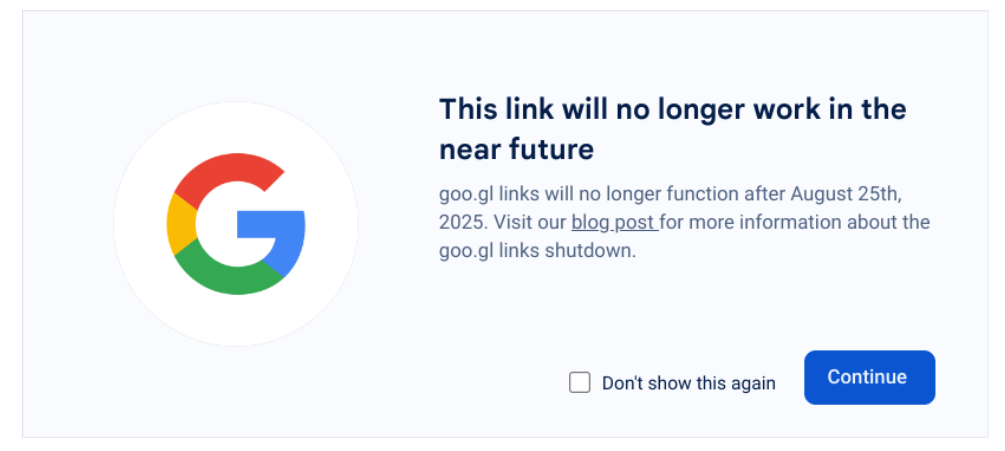 谷歌将于 2025 年彻底淘汰 goo.gl 短链服务插图