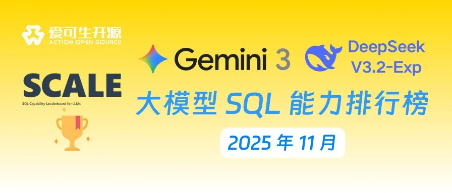 SCALE | 2025 年 11 月《大模型 SQL 能力排行榜》发布 - OSCHINA - 中文开源技术交流社区