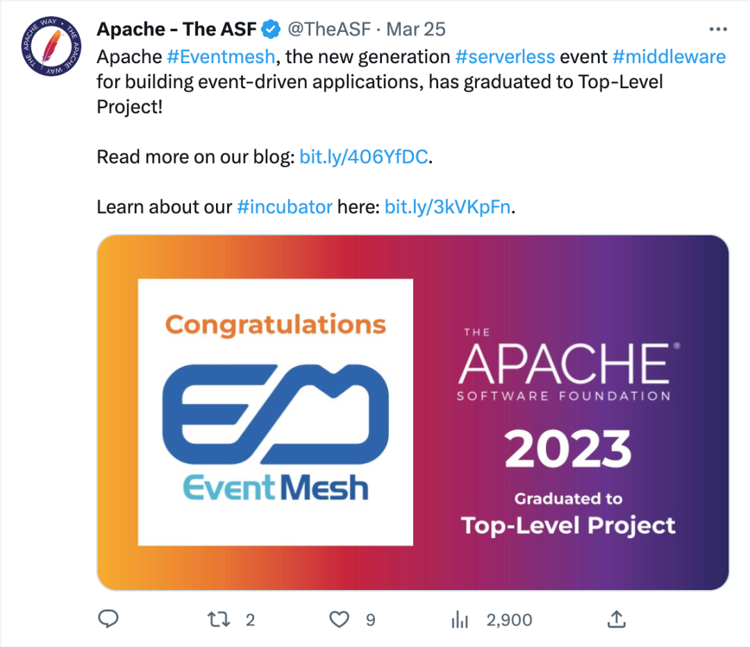 官宣：新一代 Serverless 事件中间件 EventMesh 正式毕业为 Apache 顶级项目