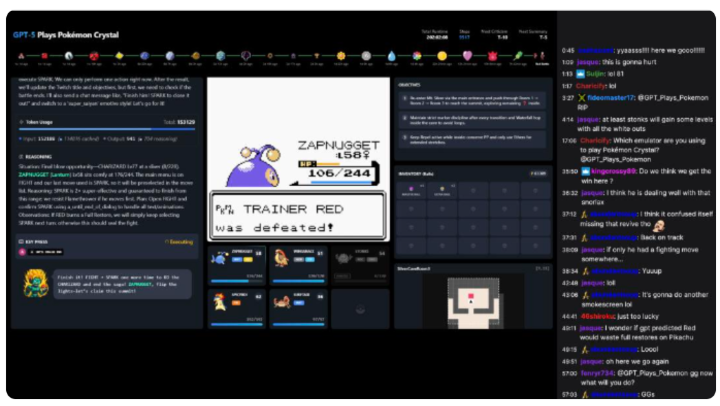 GPT-5 通关宝可梦，创下 9517 步新纪录