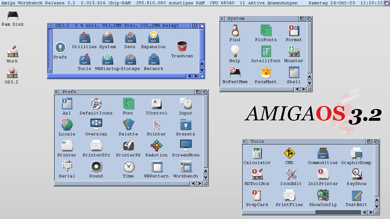 AmigaOS 3.2.2 发布，amiga 机器操作系统