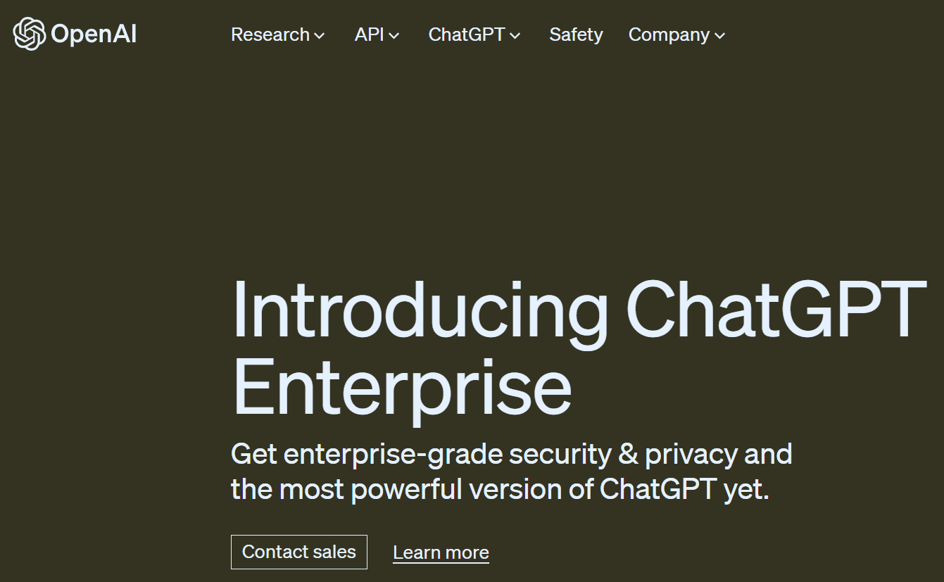 OpenAI 推出 ChatGPT 企业版，迄今为止最强大版本